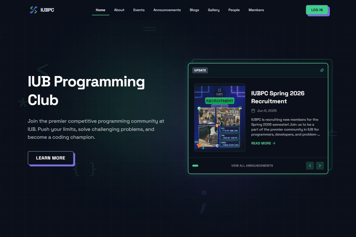 IUBPC saved website design