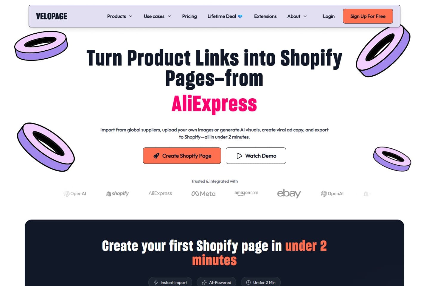 Velopage.io saved website design